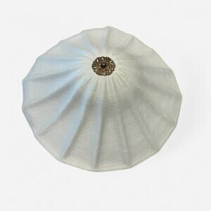 Vintage 50s Cream Lampshade Hat with Brass Hardware One Size Fits Most